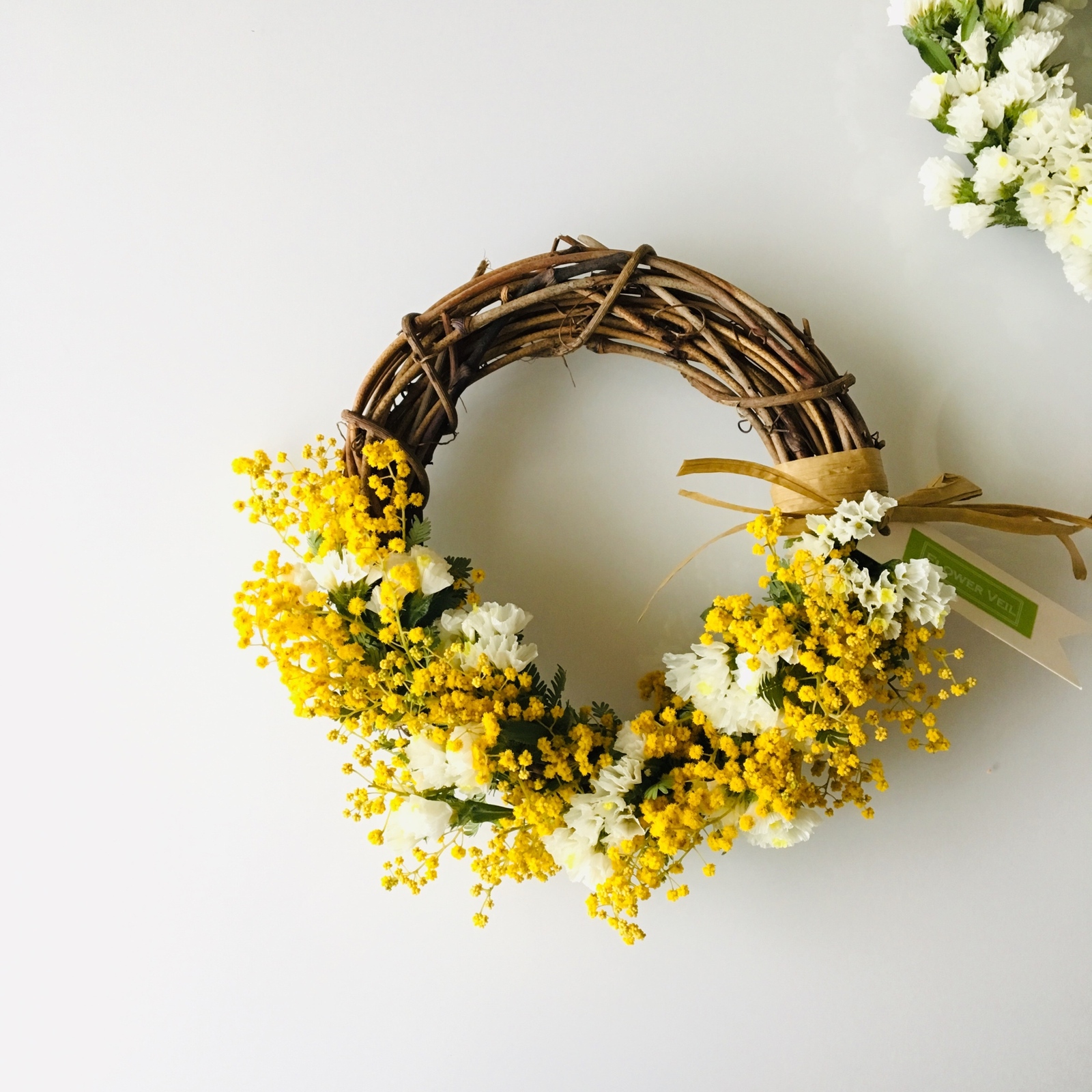 ☆ミモザとスターチスのハーフリース☆ - Flower Veil'S GALLERY