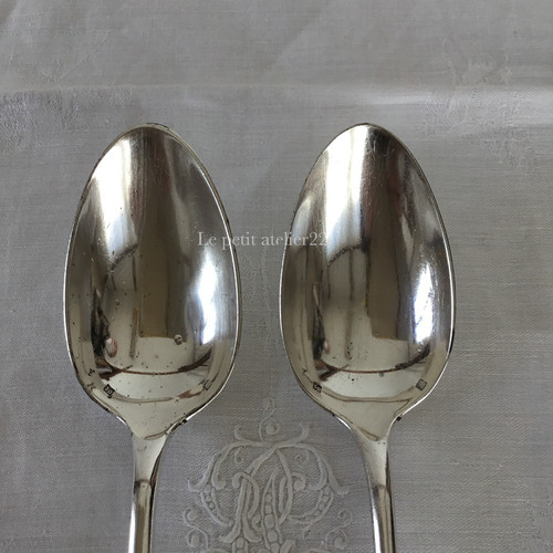 L)(2本セット)フランス アンティーク シルバープレート テーブル