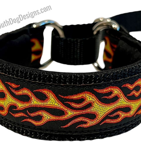French Martingale Slip Lead Collar: Flame | DownSouthDogDesigns