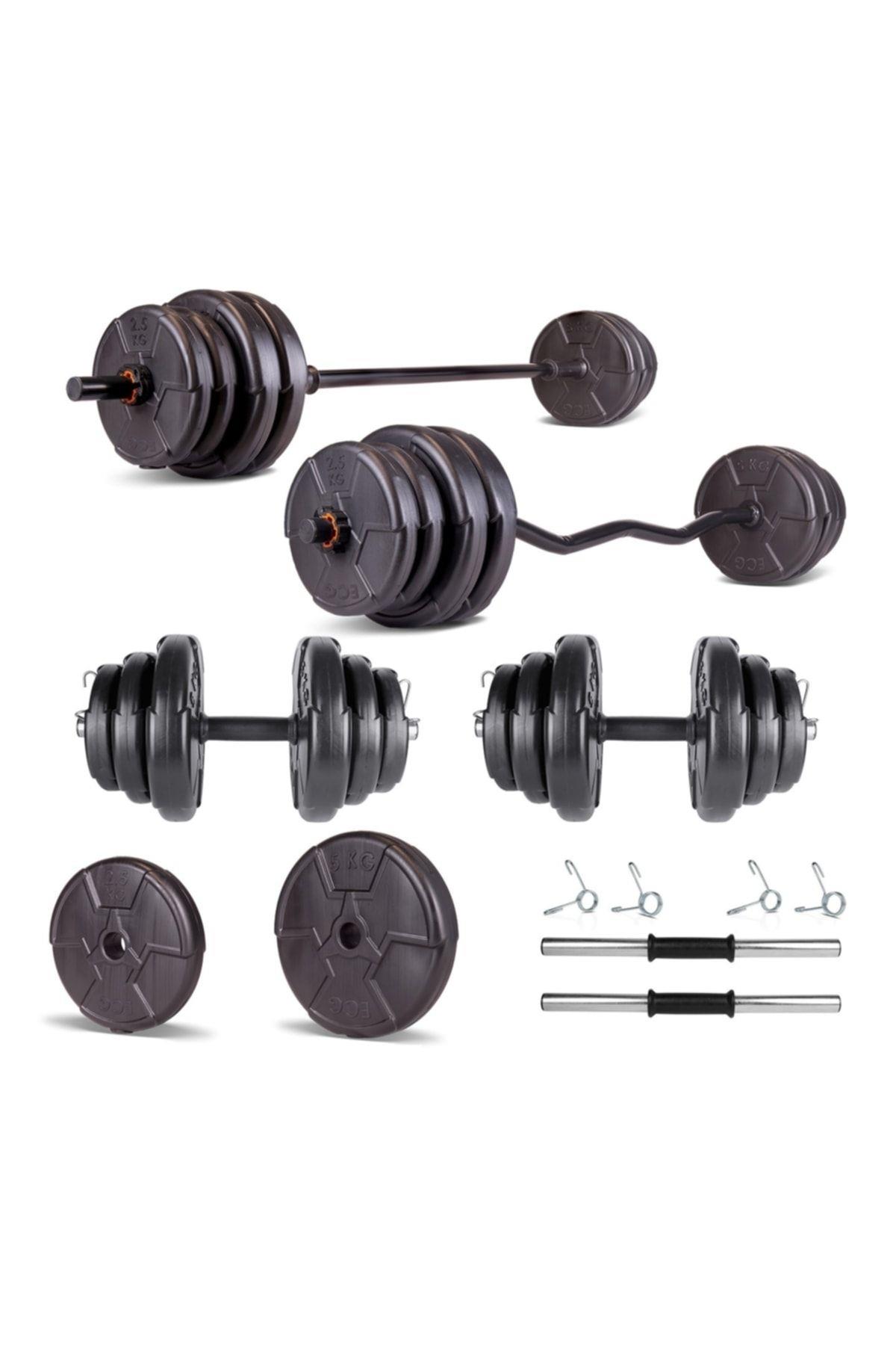Ecgspor HERO Serisi 38 Kg Z Bar Halter Seti ve Dambıl Seti Ağırlık