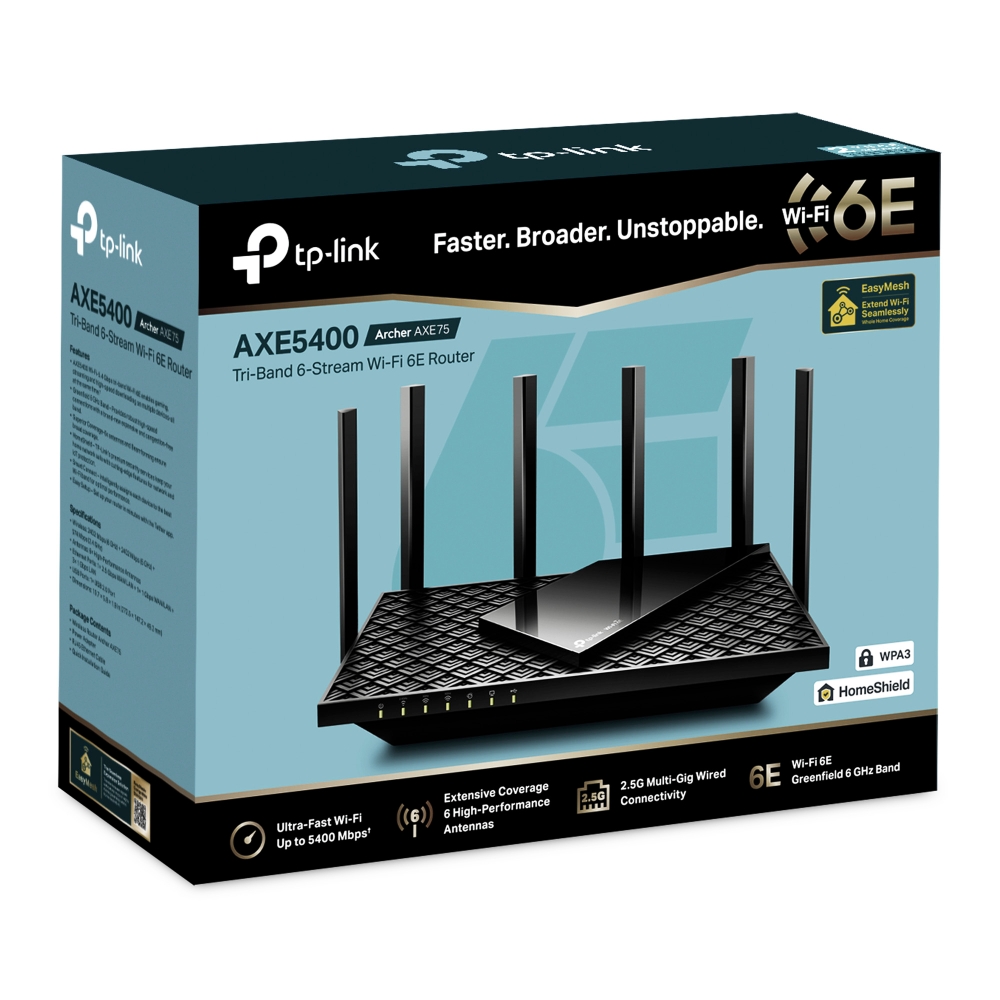 Archer AXE75 | AXE5400 Tri-Band Gigabit Wi-Fi 6E Router | TP-Link