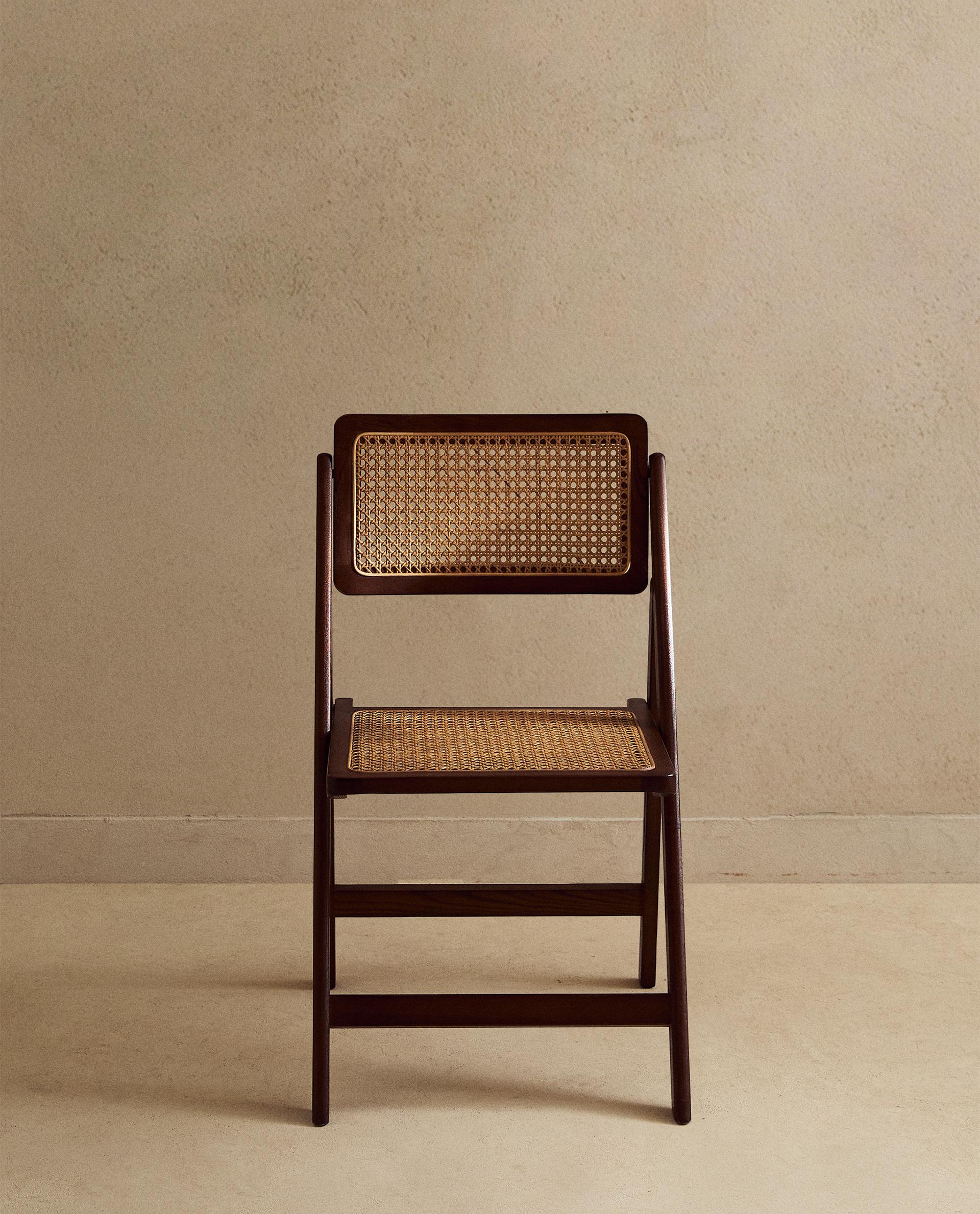 RATTAN AND WOOD FOLDING CHAIR | Zara Home Nederland