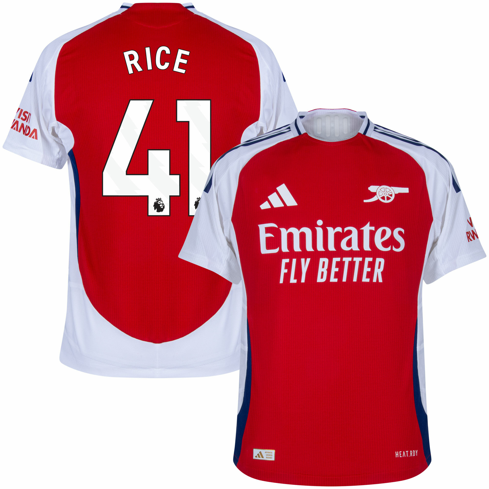 adidas Arsenal Home Authentic Rice 41 Jersey 2024-2025 (Premier