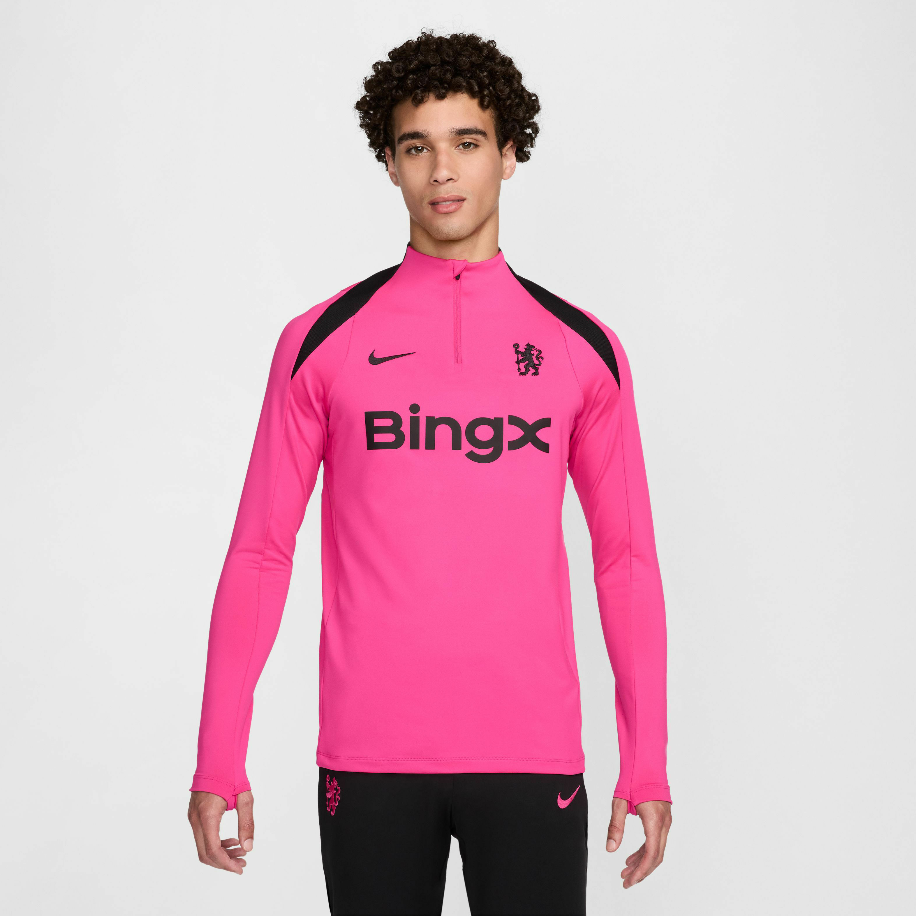 Nike Chelsea Dri-Fit 1/4 Zip L/S Strike Drill Top - Pink/Black