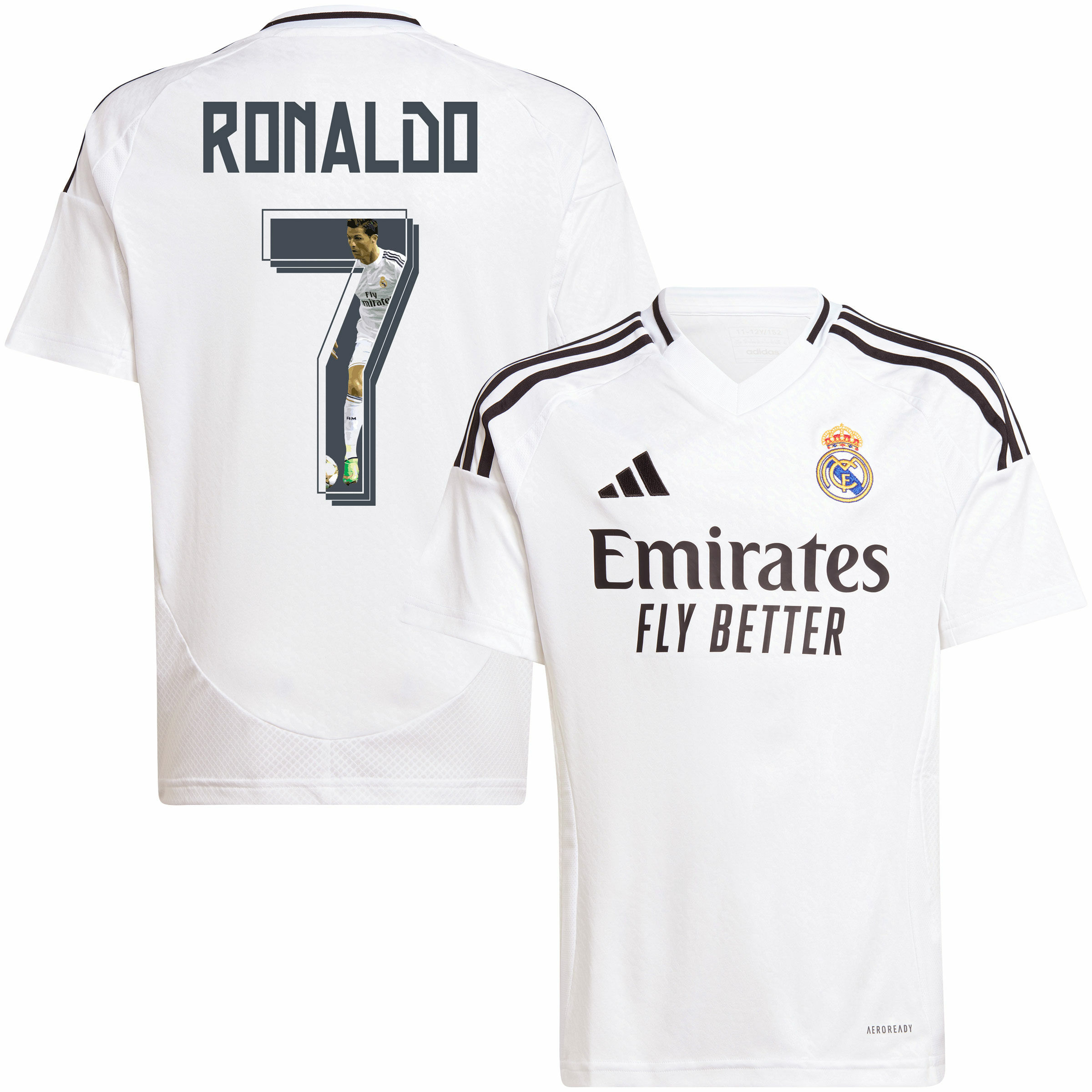 adidas Real Madrid Home Ronaldo 7 Jersey 2024-2025 (Legend Printing)