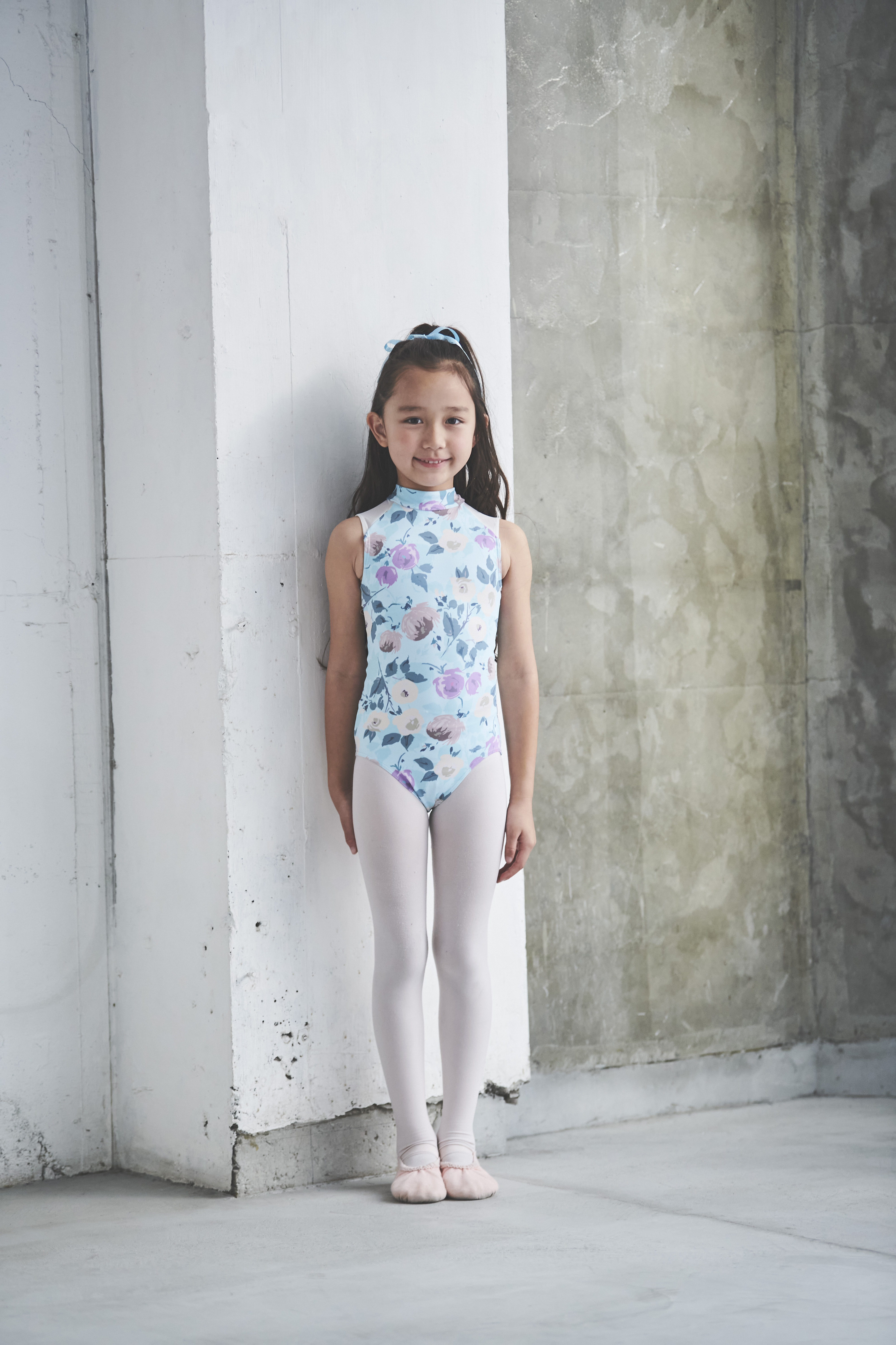 stina / type N back ribbon / Sparkle flower mint / kids / girl