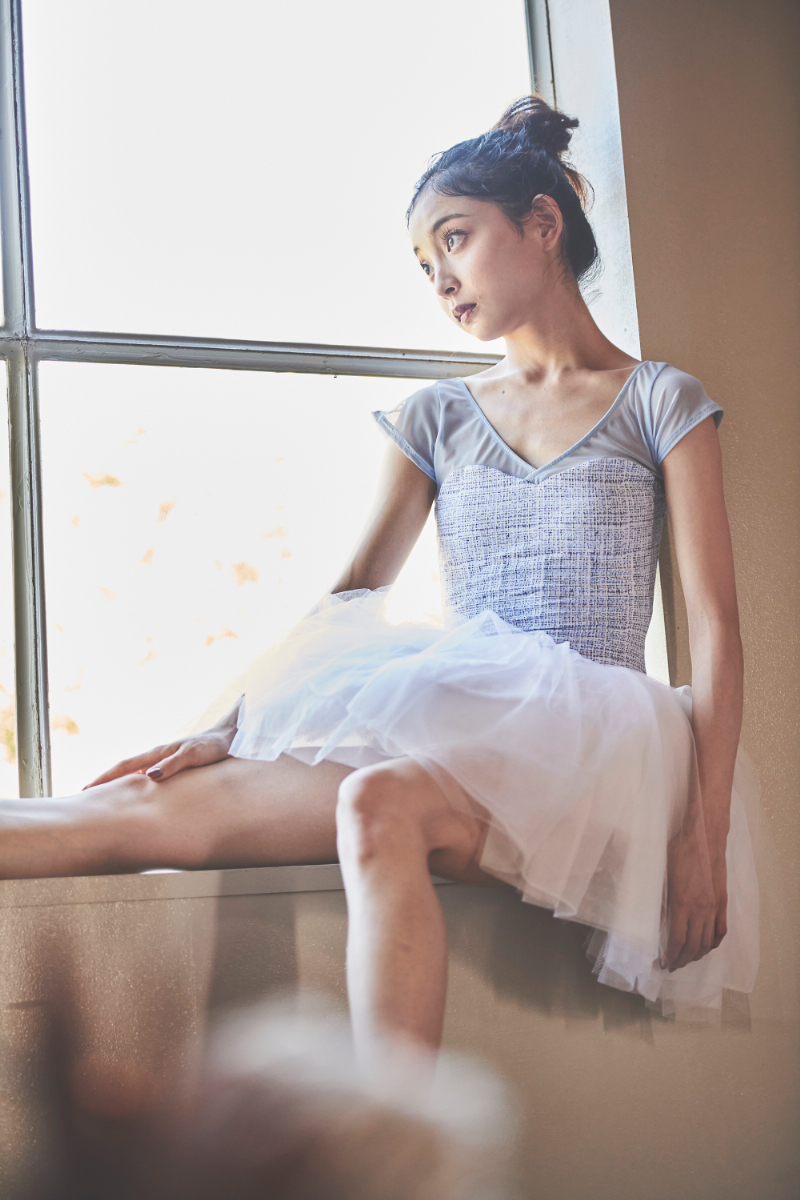 stina / type H half sleeve / light blue tweed