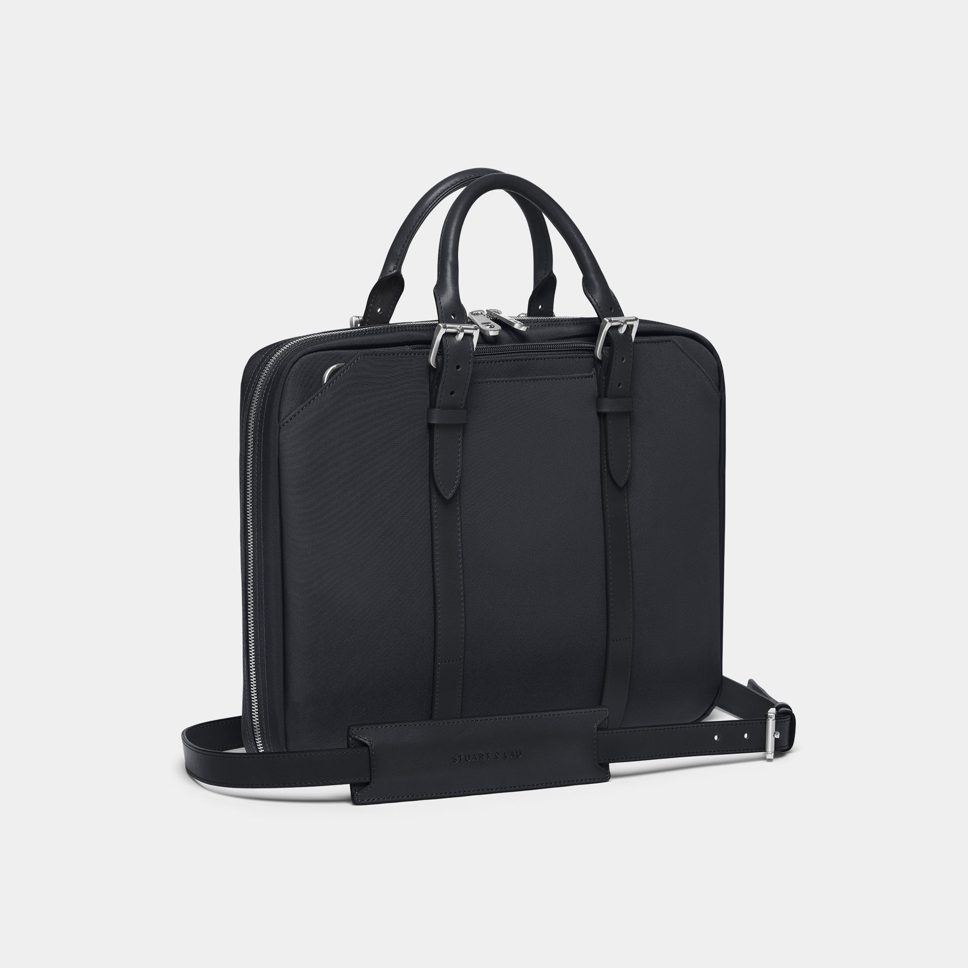 Cary Briefcase - Slim - Black | Stuart & Lau