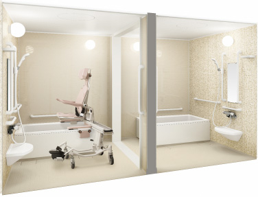 2室連結プラン | a-Uシリーズ | 高齢者施設向けユニットバス アクア