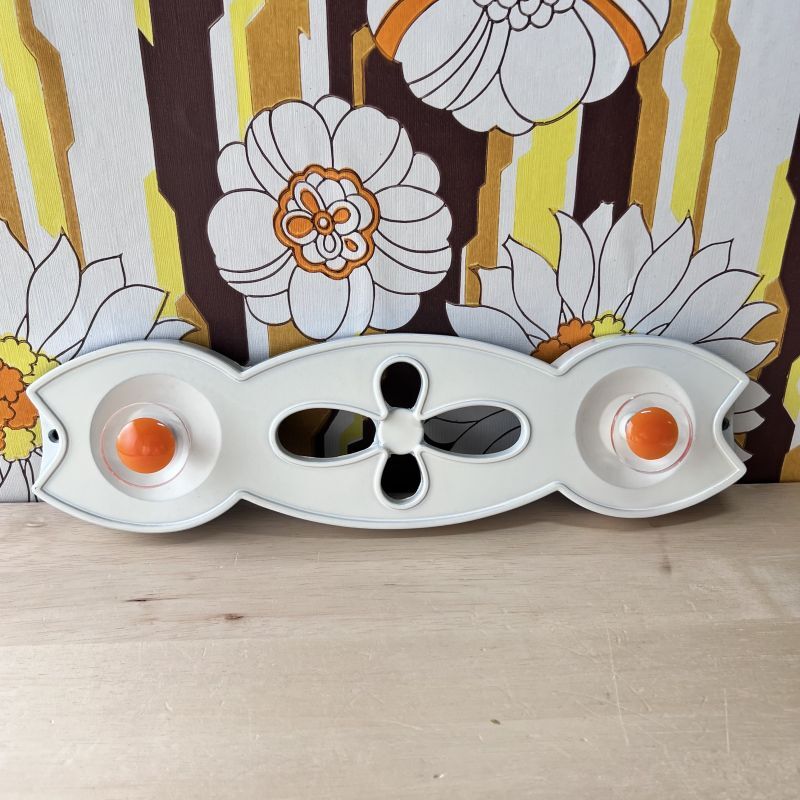 レトロポップ ハンガーフック 2連式 3色 レッド・クリアオレンジ