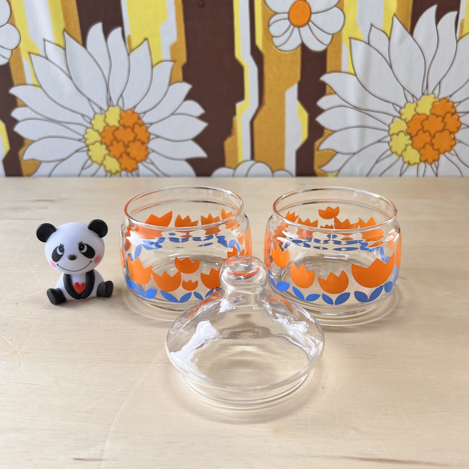 ADERIAアデリア 二段キャニスター キャンディポット チューリップ オレンジ