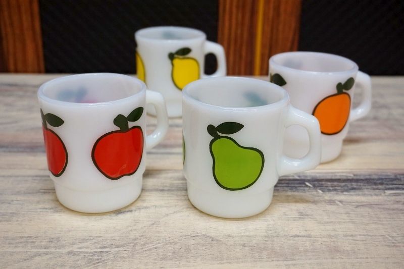 Fire-king ファイヤーキング スーパーフルーツ 4個セット マグカップ