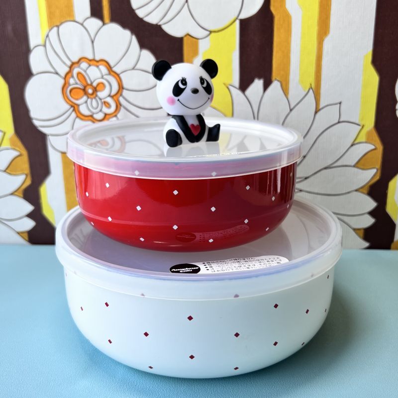 エジリー EJIRY アンプルール ホーロー製保存容器 水玉 2個セット