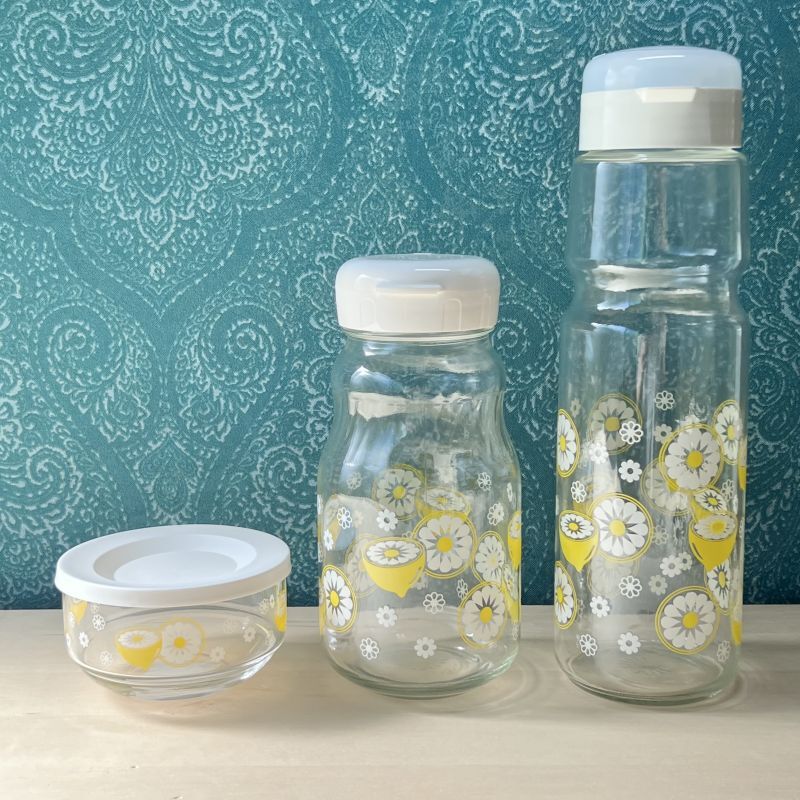 東洋佐々木ガラス レトロレモン ガラス保存容器 フルーツシロップ瓶